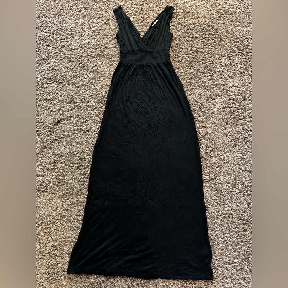 Rolla Coster Black Cross Front Flowy Maxi Dress
